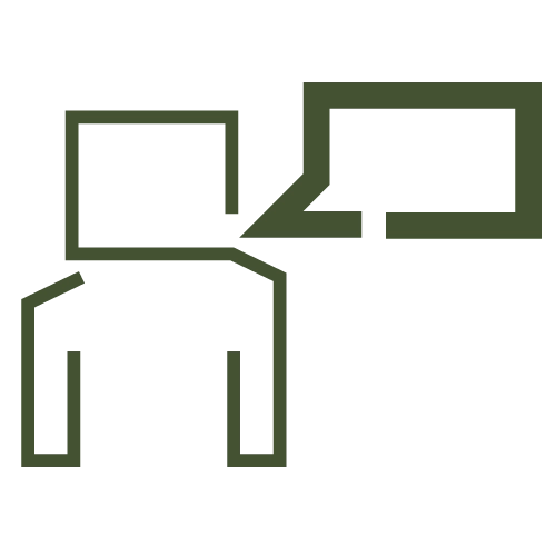 Ikon af person og taleboble.